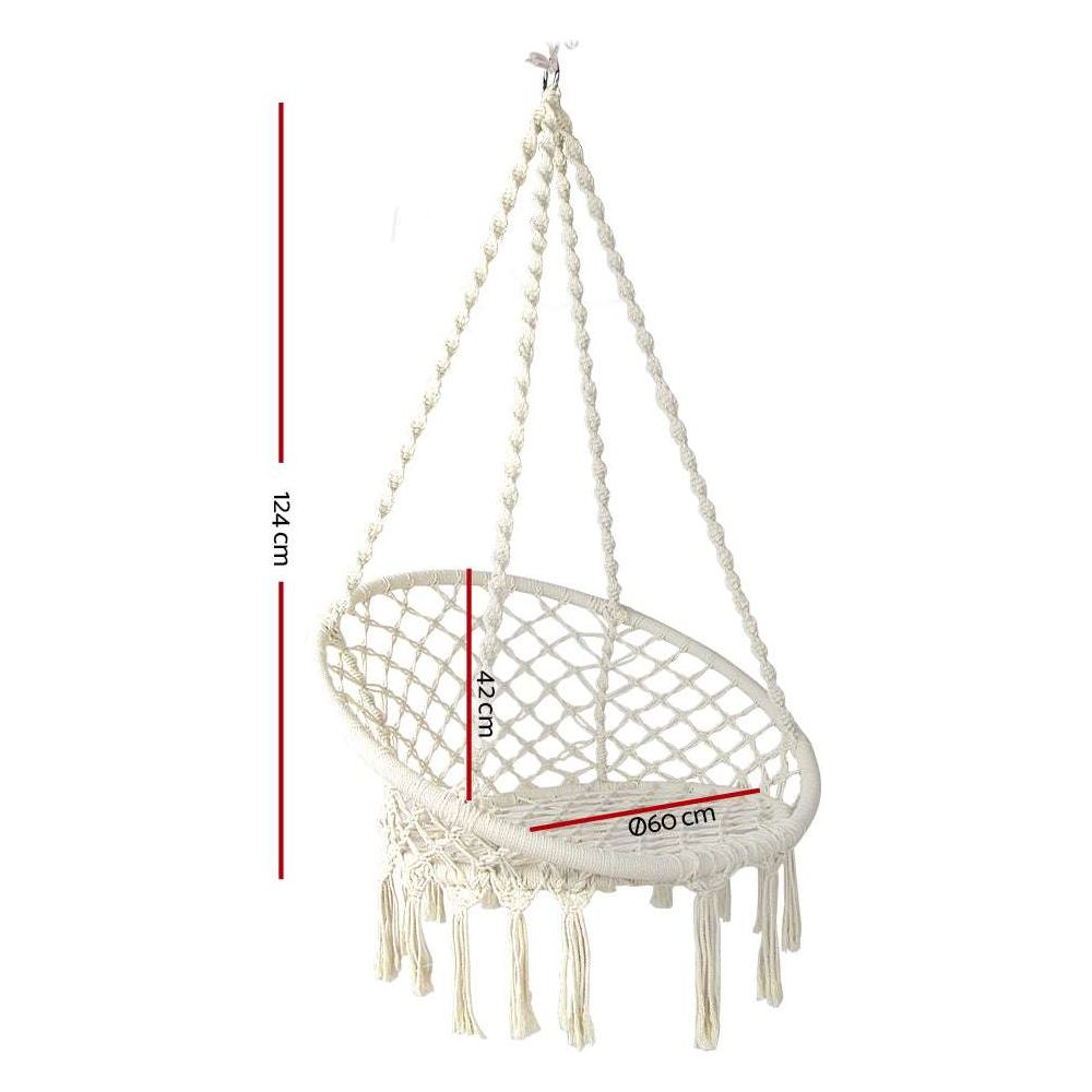 Gardeon Hammock Chair Swing Bed Relax Rope Portable Outdoor Hanging Indoor 124CM - Magdasmall