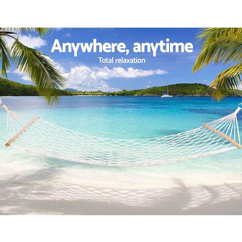 Gardeon Swing Hammock Bed Cream - Magdasmall