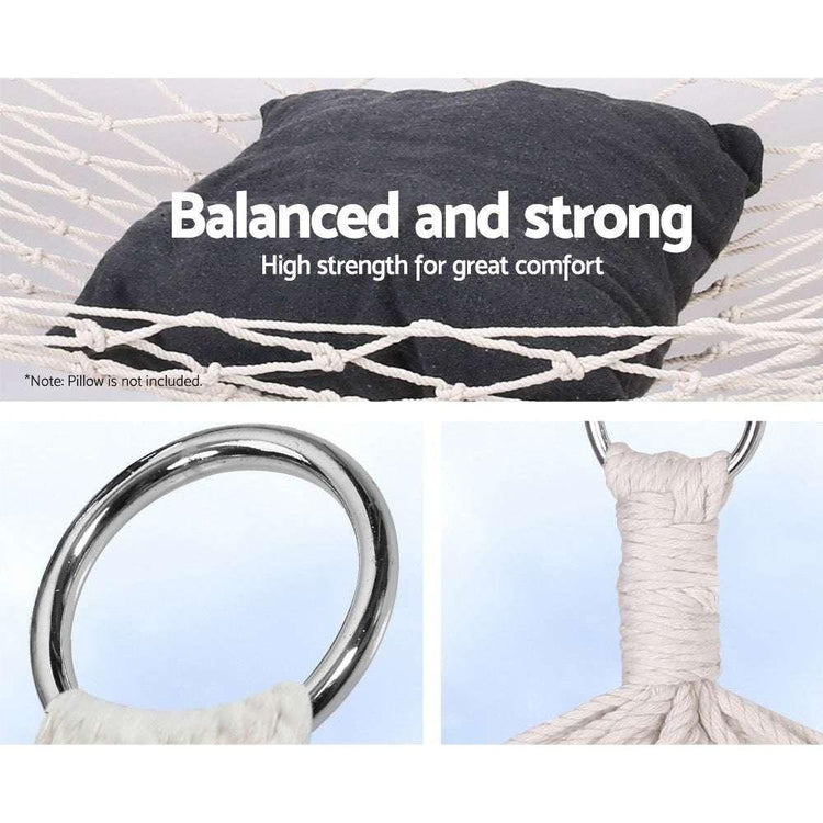 Gardeon Swing Hammock Bed Cream - Magdasmall