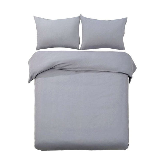 Giselle Quilt Cover Set Classic Grey - Queen/King/Super King - Magdasmall
