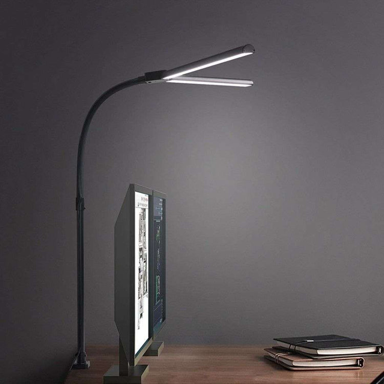 GOMINIMO 24W Double Head LED Desk Lamp with 5 Color Modes (Black)
