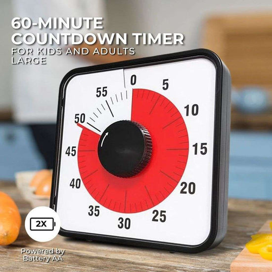GOMINIMO 60 Minutes Visual Timer Mechanical Reminder Alarm Clock Kitchen Large
