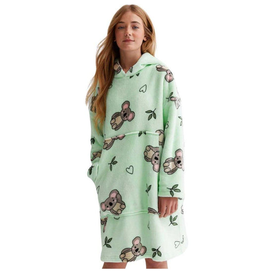 GOMINIMO Hoodie Blanket Kids Koala Bear Green