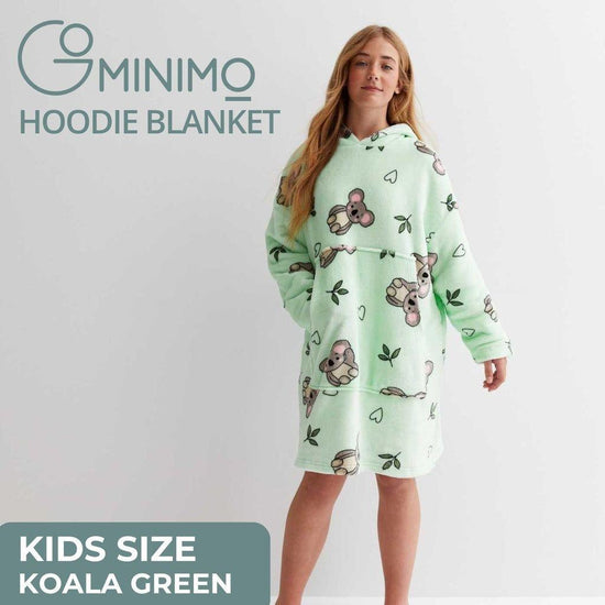 GOMINIMO Hoodie Blanket Kids Koala Bear Green