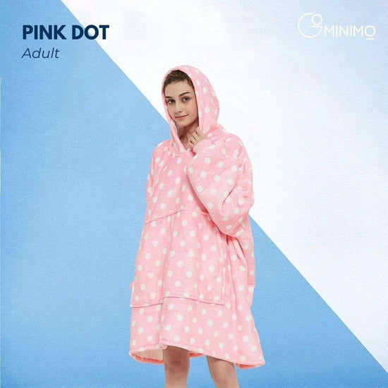 GOMINIMO Hoodie Blanket Light Pink Polka Dot Design