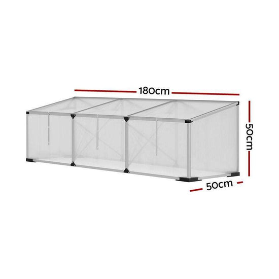 Greenfingers Aluminium Greenhouse 180x50x50 cm Green House Polycarbonate Garden - Magdasmall