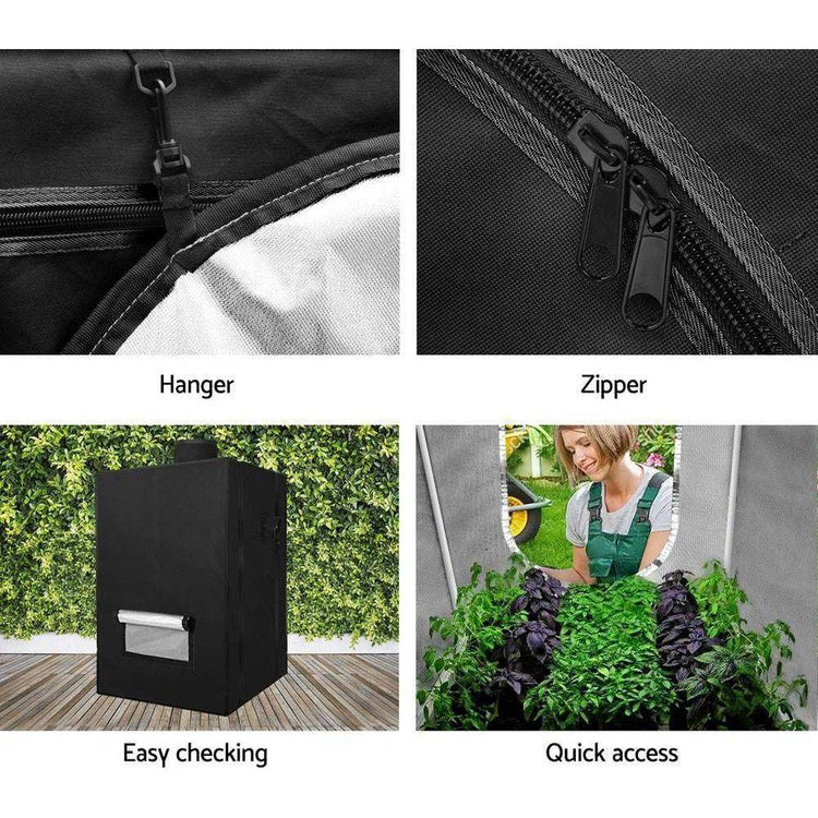 Greenfingers Hydroponics Grow Tent Kits Hydroponic Grow System Black 60X60X90CM 600D Oxford - Magdasmall