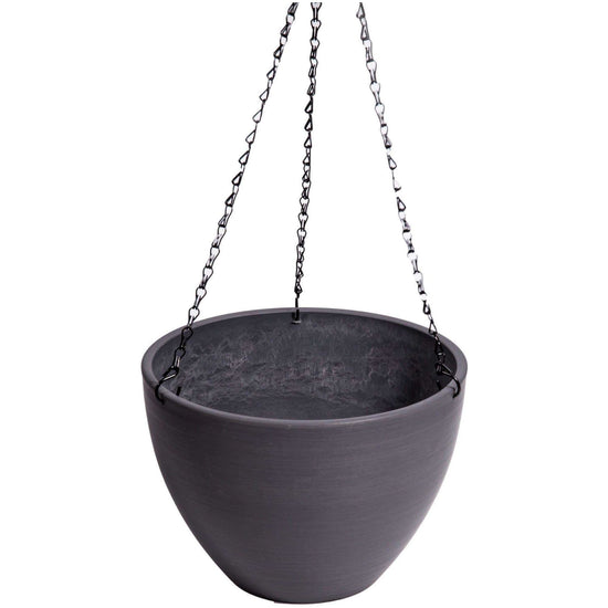 Hanging Grey or White Plastic Pot With Chain 30cm