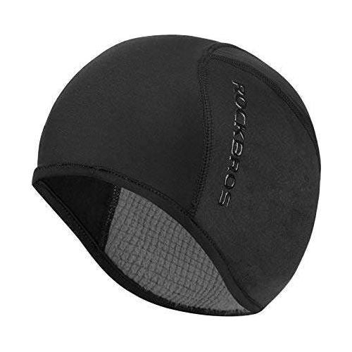 Helmet Fleece Inner Liner Cycling Skull Cap Winter Thermal MTB Mountain Cycling Cap for Men Women Headwear for Running Skiing & Winter Sports BLACK Rockbros