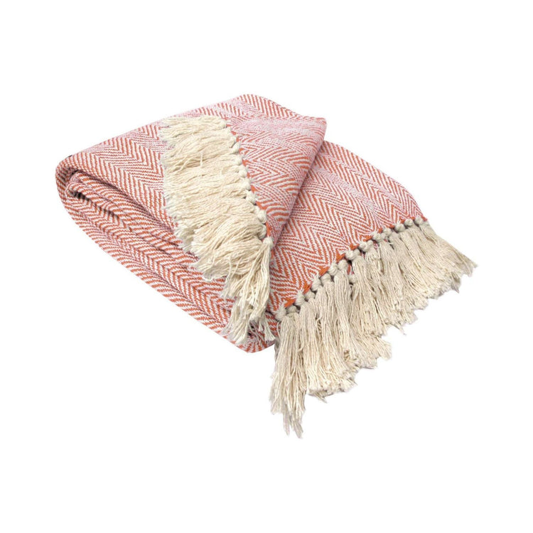 Herringbone Extra Large Throw Rug Orange - Magdasmall