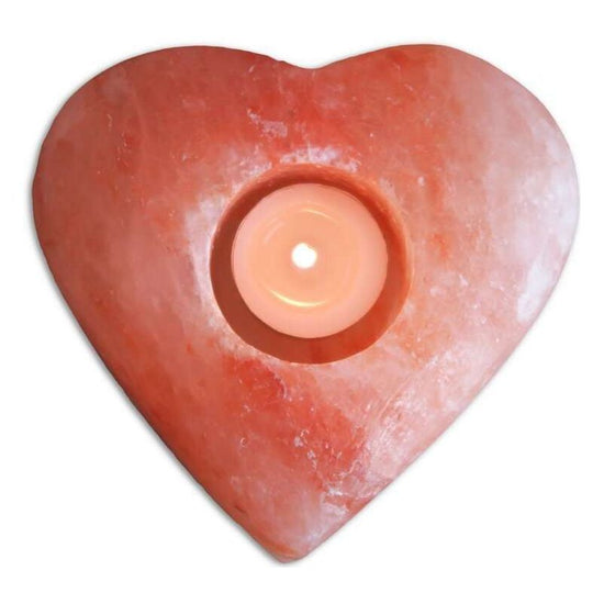 Himalayan Salt Tealight Candle Holder HEART ROUNDED