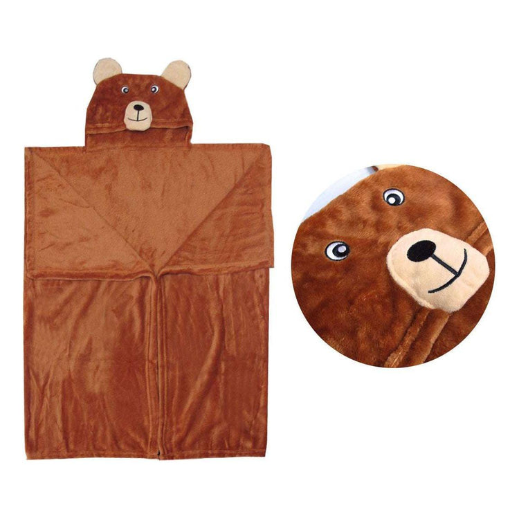 Hooded Wrap & Snuggle Animal Blanket Throw Rug Bear - Magdasmall
