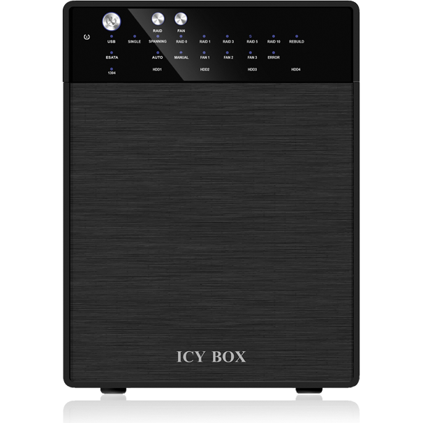 ICY BOX External 4 bay RAID System for 3.5" SATA I / II / III hard disks with USB 3.0 and eSATA (IB-RD3640SU3)