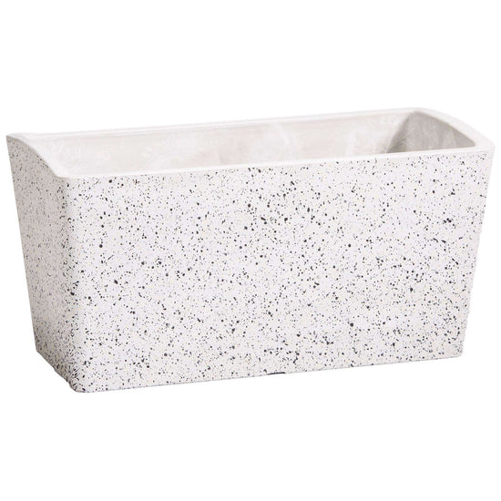 Imitation Stone Concrete White & Grey Stone Rectangle Planter 50cm