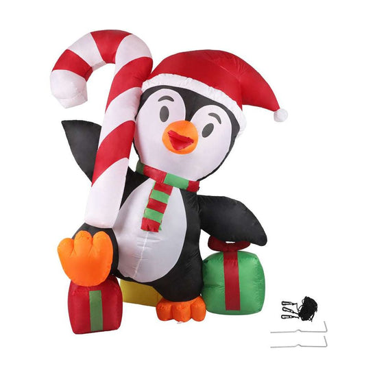 Inflatable Christmas Decor Happy Penguin 1.8M LED Lights Xmas Party - Magdasmall