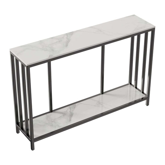 Interior Ave - Bronte Dual Layer Marble Stone Console - Marble & Black