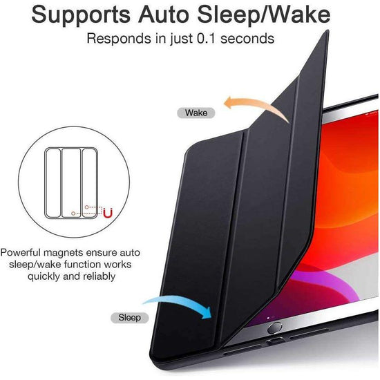 IPad 10.2 2019 7th Pencil Holder Slim Smart TPU Soft Edge Case Black