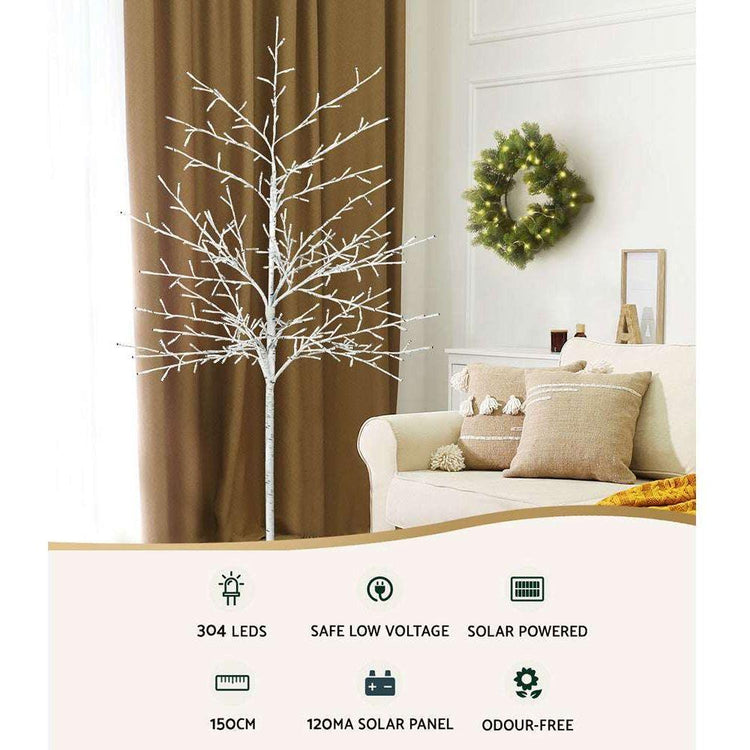 Jingle Jollys Solar Christmas Tree 1.5M 304 LED Trees With Lights