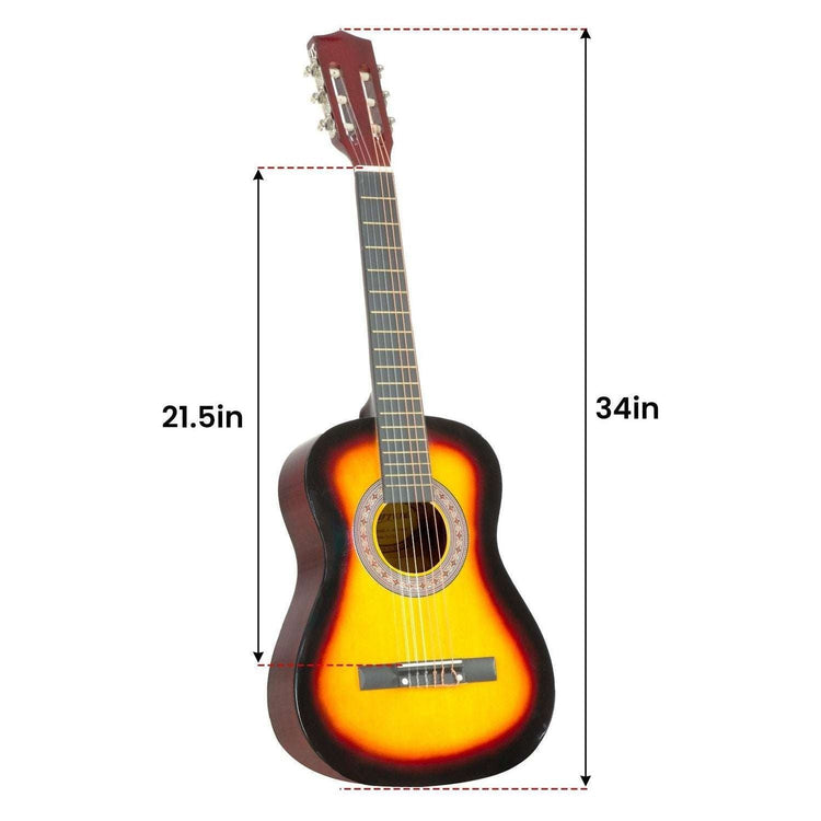 Karrera 34in Acoustic Wooden Childrens Guitar - Sunburst