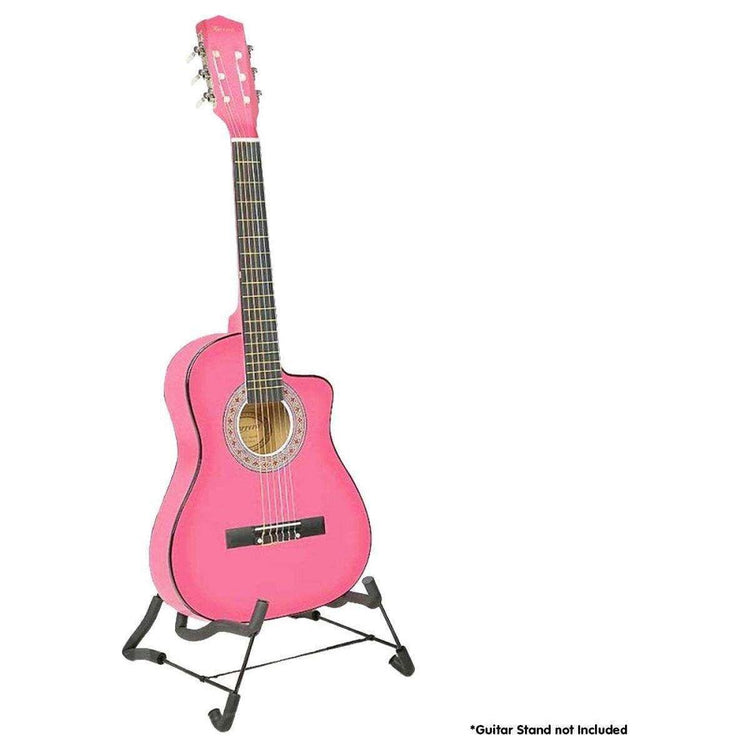 Karrera 38in Cutaway Acoustic Guitar with guitar bag - Pink