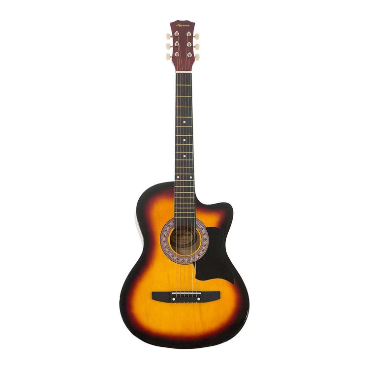 Karrera 38in Pro Cutaway Acoustic Guitar with Bag Strings - Sun Burst