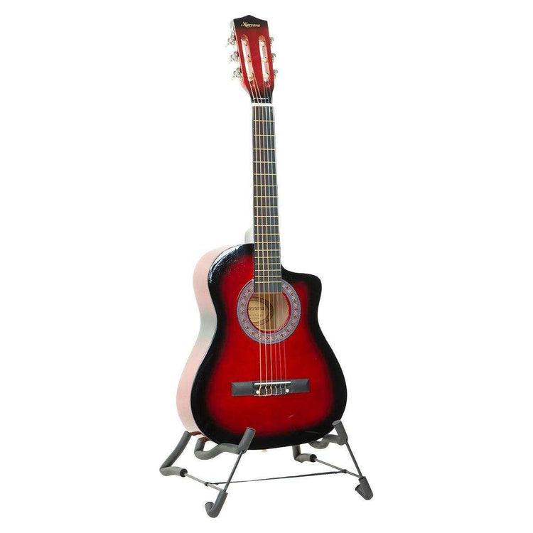 Karrera 38in Pro Cutaway Acoustic Guitar with guitar bag - Red Burst