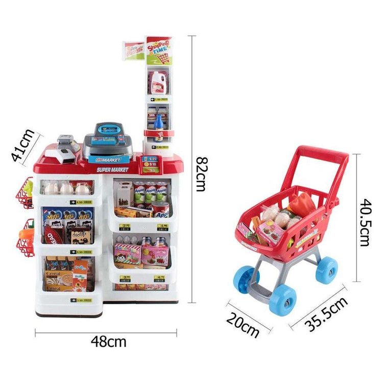 Keezi 24 Piece Kids Super Market Toy Set - Red & White - Magdasmall