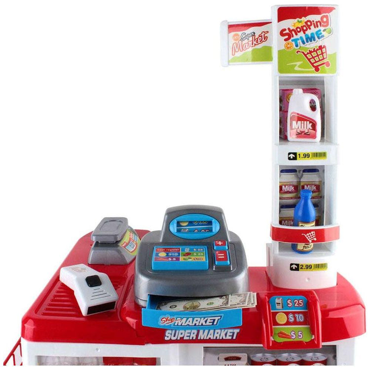 Keezi 24 Piece Kids Super Market Toy Set - Red & White - Magdasmall