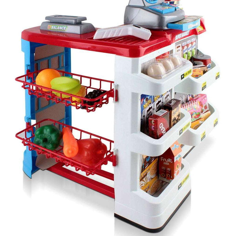 Keezi 24 Piece Kids Super Market Toy Set - Red & White - Magdasmall