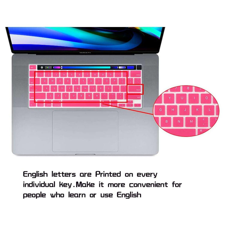 Keyboard Cover Skin For MacBook Pro 13 Pro 16 A2338 A2289 A2251 A2141 M1 M2 2020 to 2023 Hot Pink