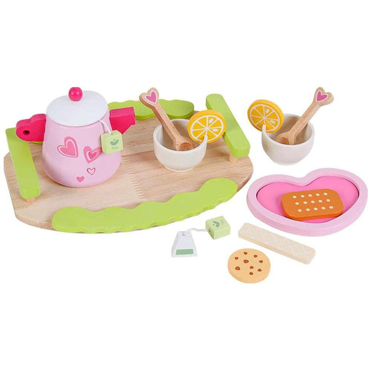 Kids Wooden Kitchen Tea Set Pretend Play