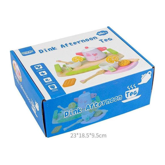 Kids Wooden Kitchen Tea Set Pretend Play