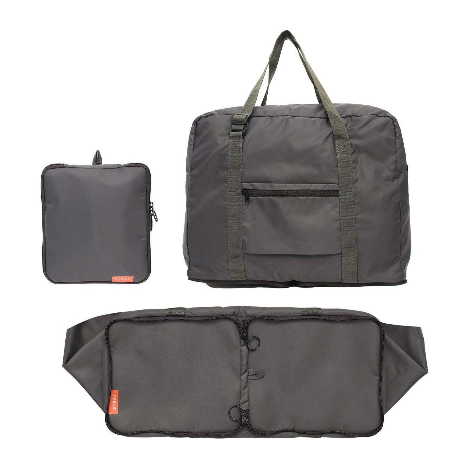 KOELE Khaki Shopper Bag Travel Duffle Bag Foldable Laptop Luggage KO-BOSTON - Magdasmall