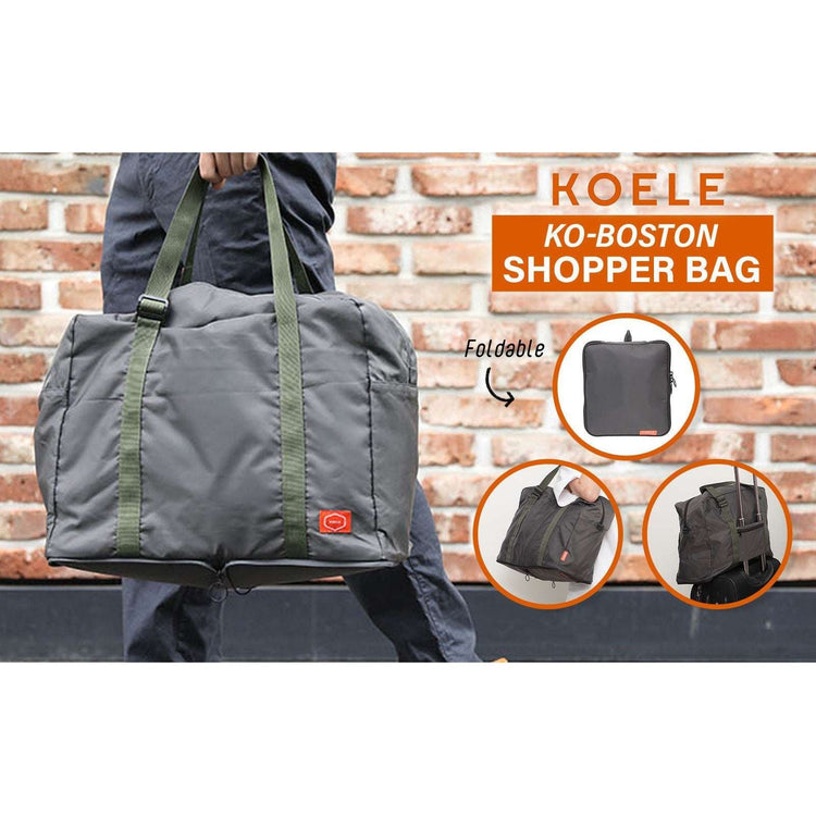 KOELE Khaki Shopper Bag Travel Duffle Bag Foldable Laptop Luggage KO-BOSTON - Magdasmall