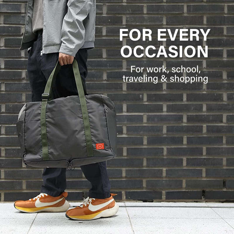 KOELE Khaki Shopper Bag Travel Duffle Bag Foldable Laptop Luggage KO-BOSTON - Magdasmall