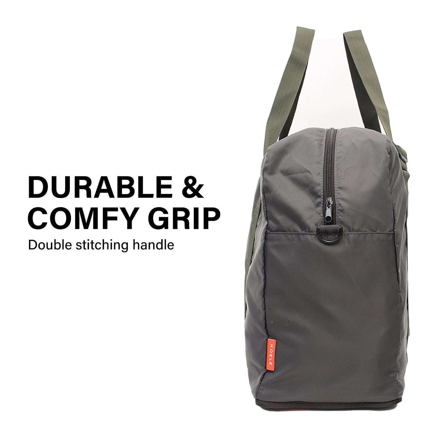 KOELE Khaki Shopper Bag Travel Duffle Bag Foldable Laptop Luggage KO-BOSTON