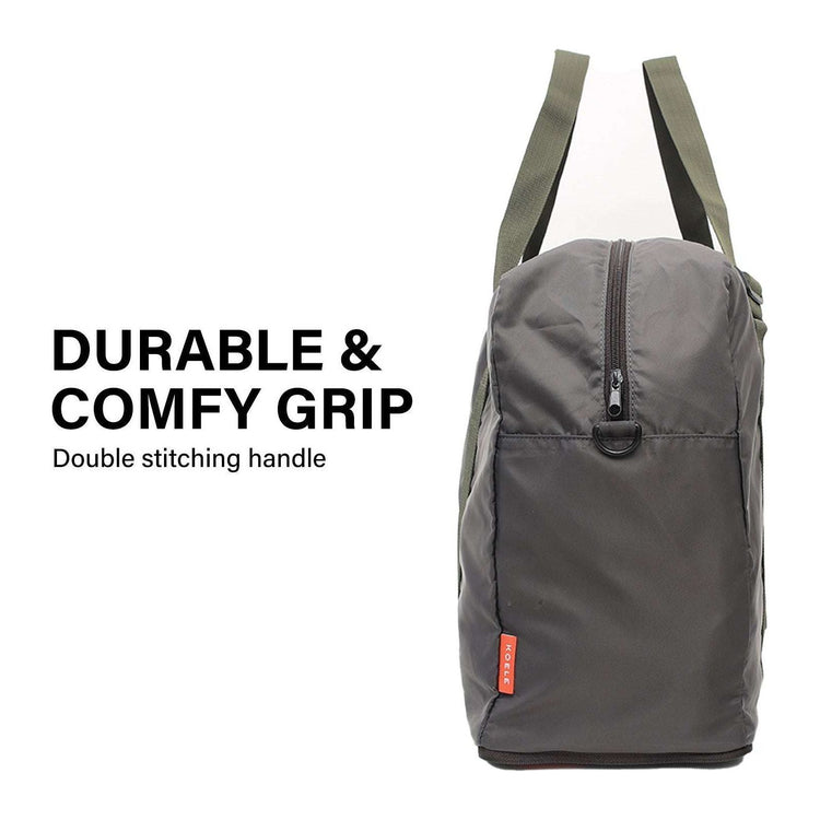 KOELE Khaki Shopper Bag Travel Duffle Bag Foldable Laptop Luggage KO-BOSTON