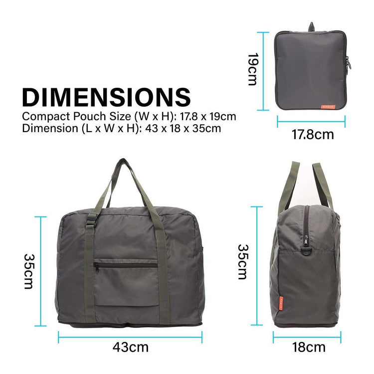 KOELE Khaki Shopper Bag Travel Duffle Bag Foldable Laptop Luggage KO-BOSTON