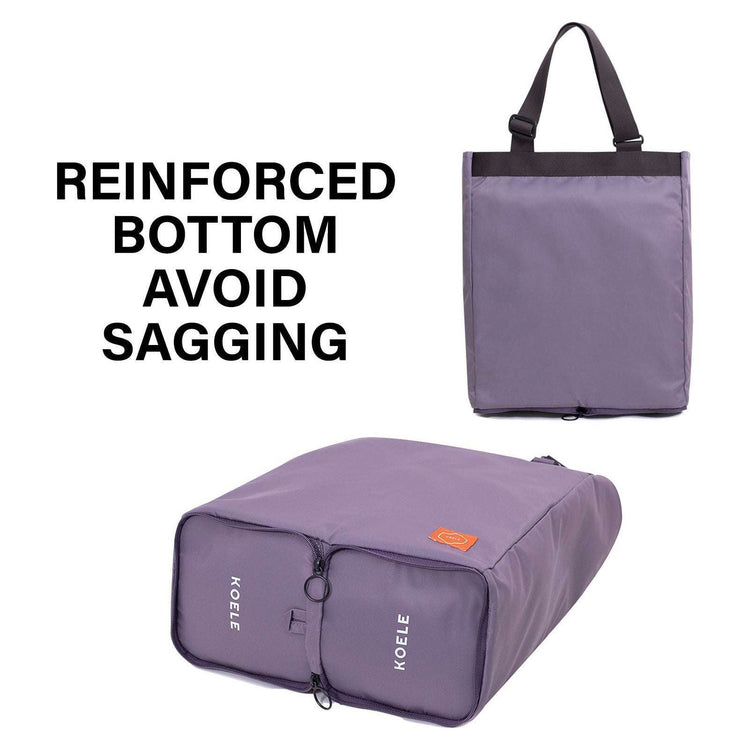 KOELE Purple Shopper Bag Tote Bag Foldable Travel Laptop Grocery KO-SHOULDER - Magdasmall