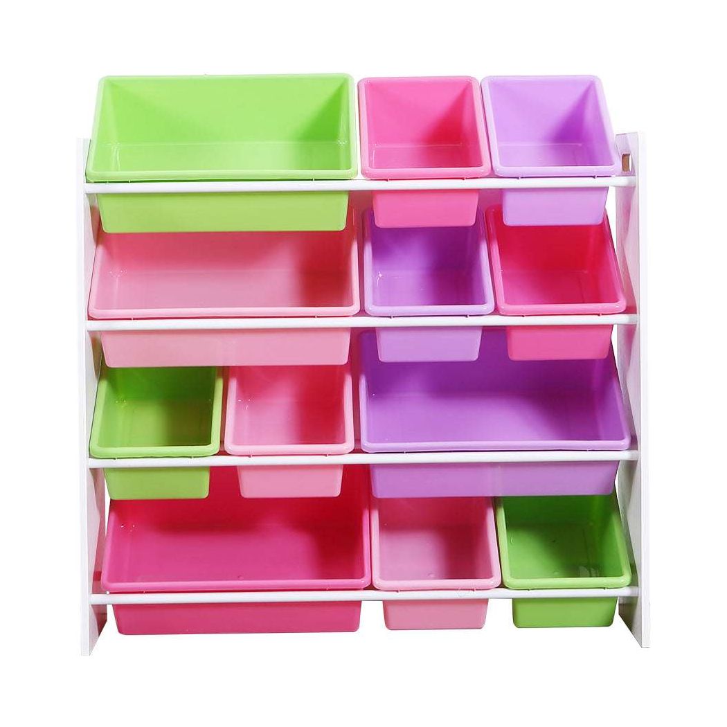 Levede 12Bins Kids Toy Box Bookshelf Organiser Display Shelf Storage Rack Drawer - Magdasmall