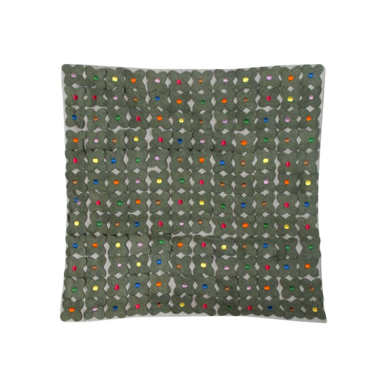 Lora Applicate Flowers Grey Cushion Cover