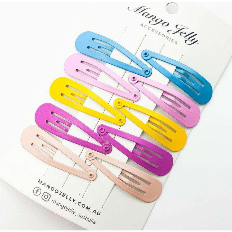 MANGO JELLY Everyday Snap Hair Clips (5cm) - Pop - Twin Pack