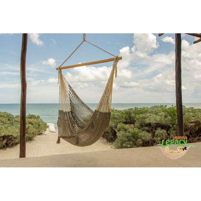 Mayan Legacy Extra Large Outdoor Cotton Mexican Hammock Chair in Dream Sands Colour