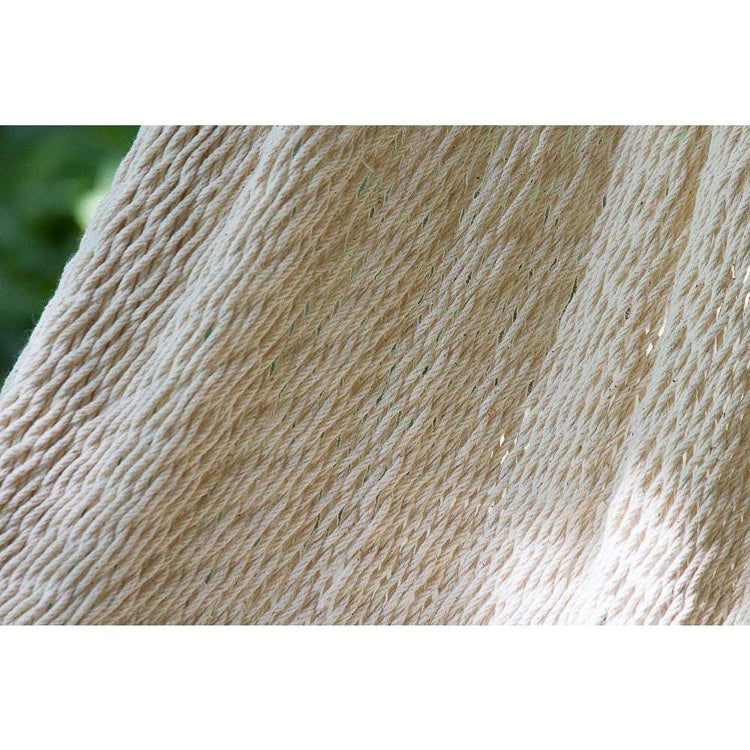 Mayan Legacy Queen Size Deluxe Outdoor Cotton Mexican Hammock in Cream Colour