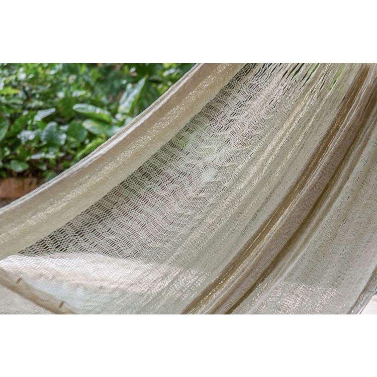 Mayan Legacy Queen Size Super Nylon Mexican Hammock in Cream Colour - Magdasmall