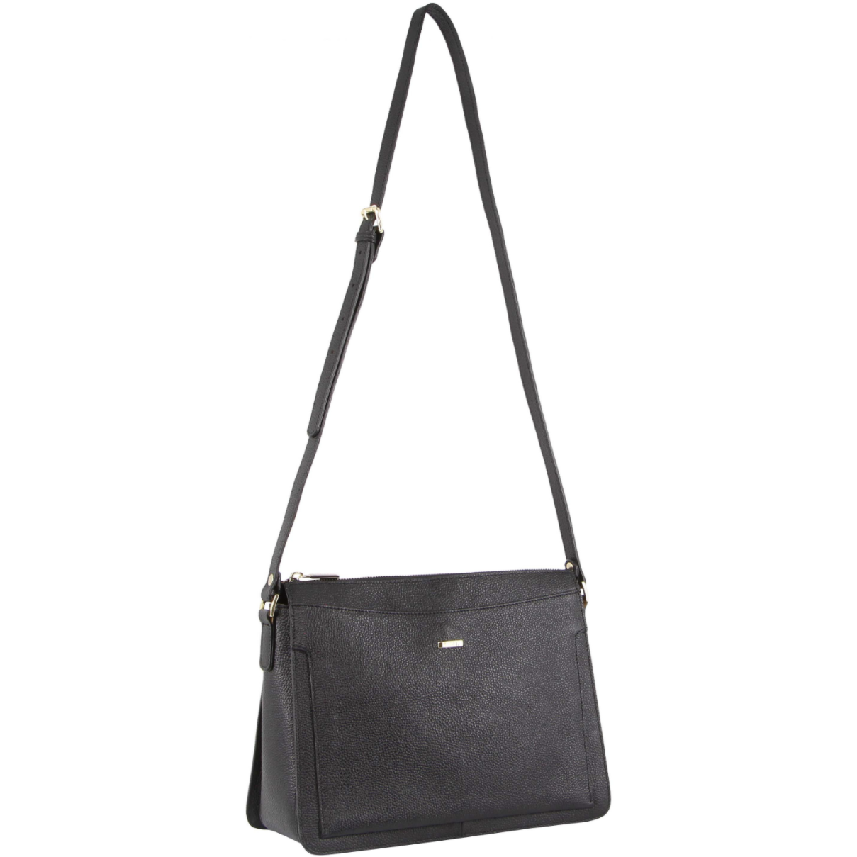 Morrissey Italian Structured Leather Cross Body Handbag Tote Bag (MO3162) - Black