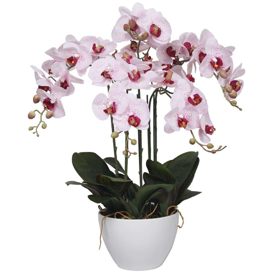 Multi Stem Pink Butterfly Artificial Potted Orchid 66cm - Magdasmall