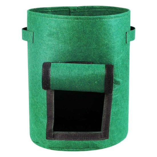 NOVEDEN 5 Packs 10 Gallon Plant Grow Bags with Window Flap (Dark Green)