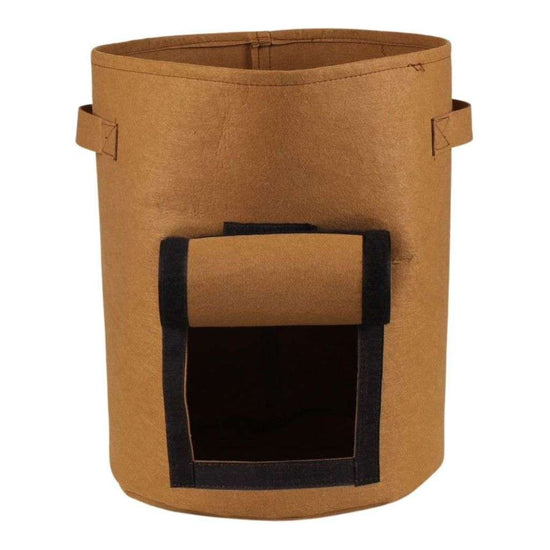 NOVEDEN 5 Packs 7 Gallon Plant Grow Bags with Window Flap (Brown)