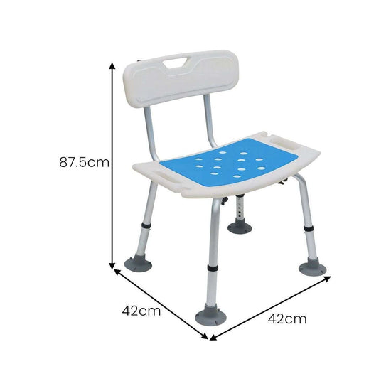 Orthonica Height Adjustable Aluminium Shower Chair With Shower Head Holder